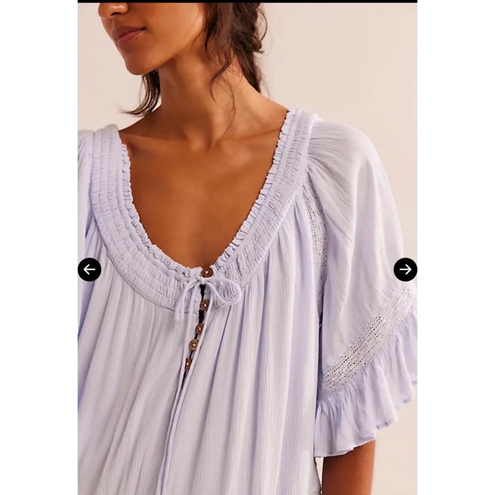 Free People Dream On Maxi Dress Dusty Lavender Purple Boho Lace Tiered Medium - Picture 3 of 9